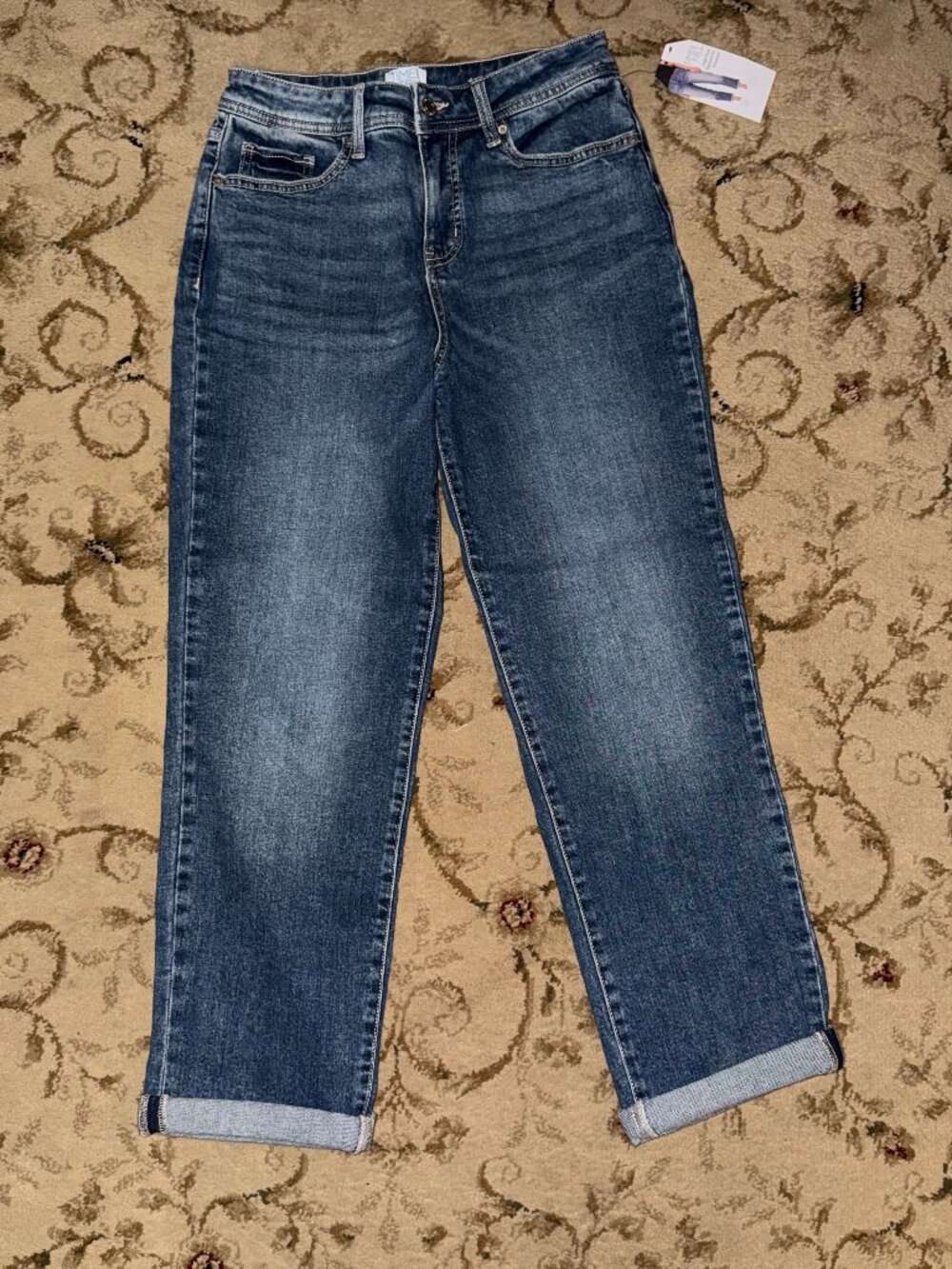 NEW time and tru high rise relaxed cropped jeans